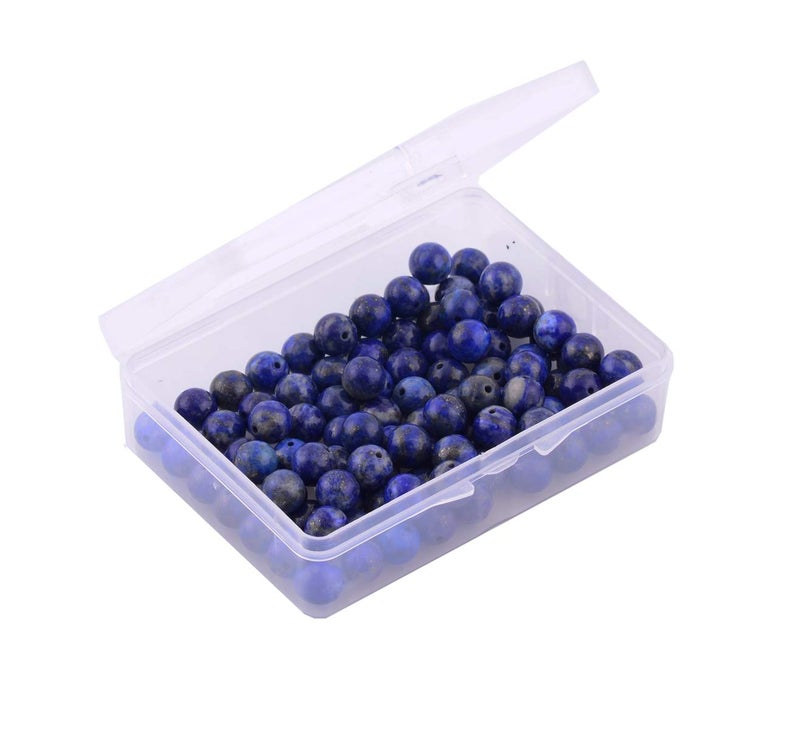 Cmidy Natural Stone Beads 100pcs 8mm Lapis Lazuli Round Genuine Real Stone Beading Loose Gemstone Hole Size 1mm DIY Charm Smooth Beads for Bracelet Necklace Earrings Jewelry Making (Lapis Lazuli Blue, 8mm) - Image 4
